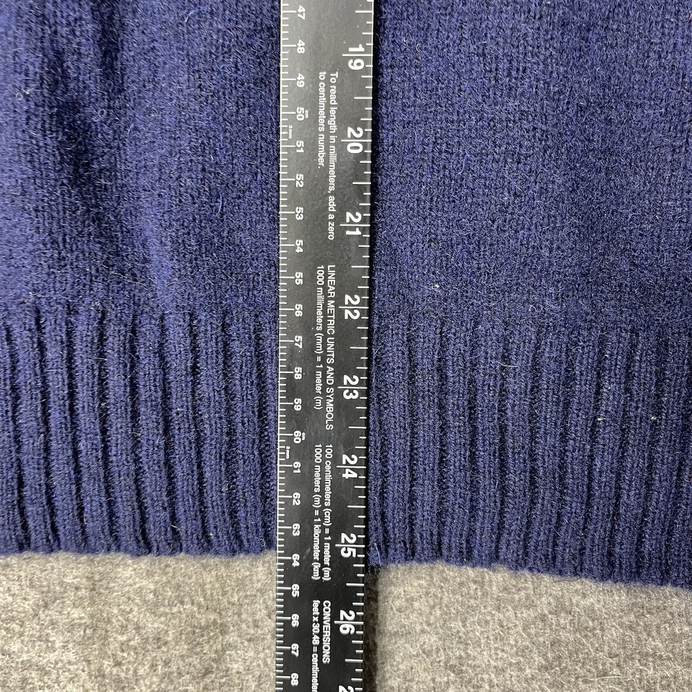 Vintage 1970s Izod Lacoste Sweater Mens Large Blue 100% Wool Long Sleeve - Picture 9 of 16